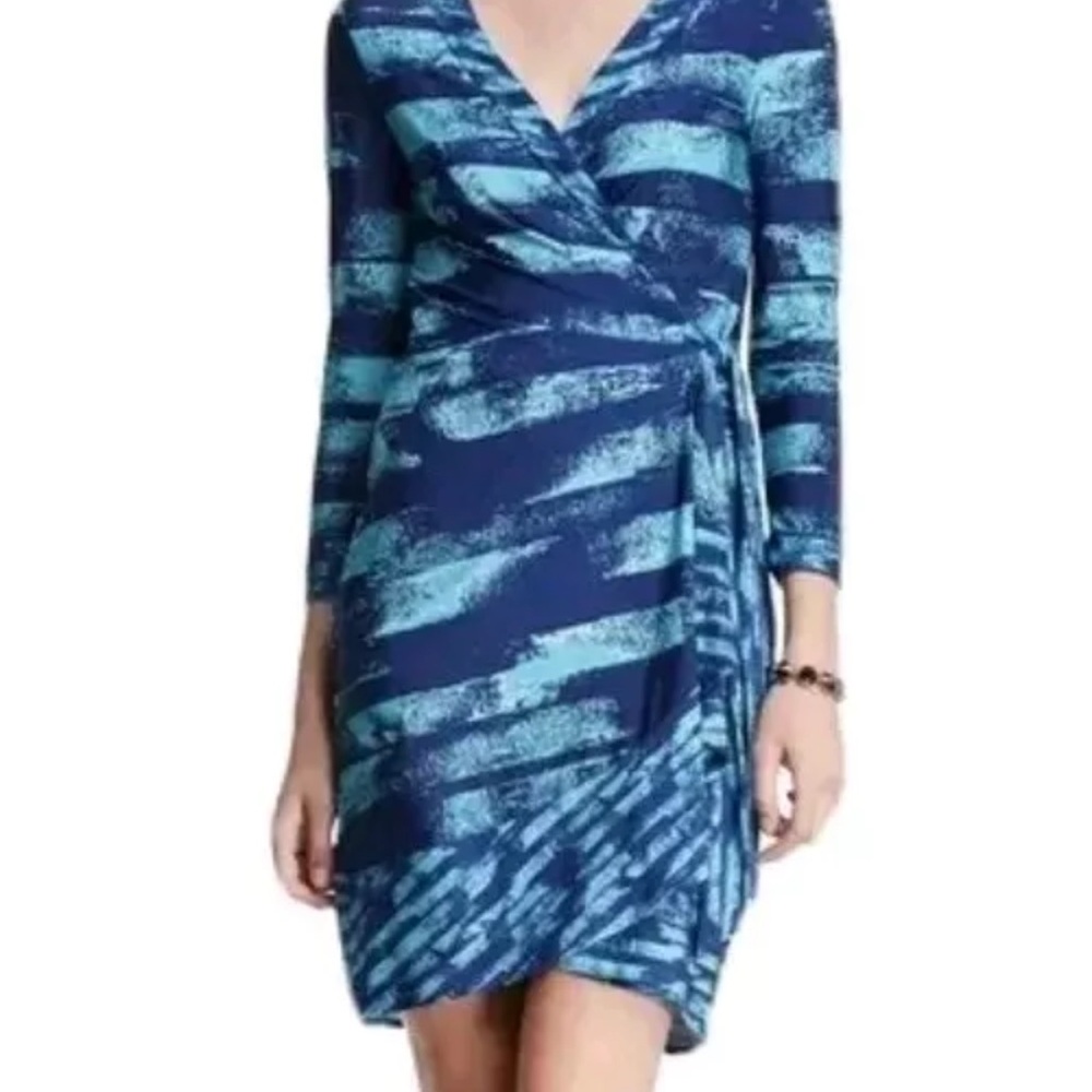 Elegant Blue Wrap Dress